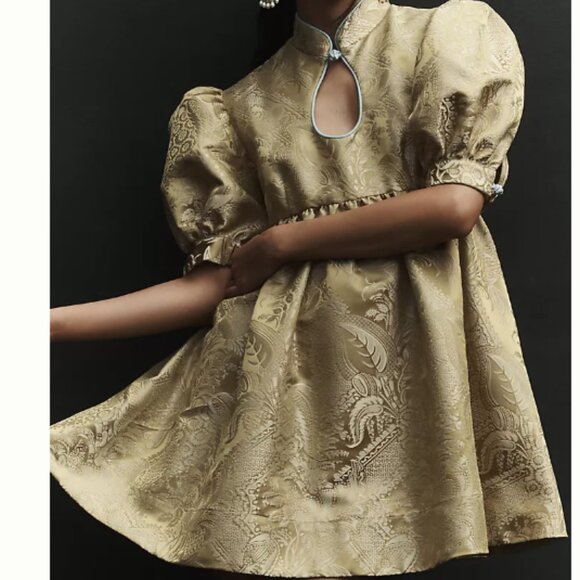 Brand New Maeve Puff-Sleeve Babydoll Mini Dress - Picture 14 of 16